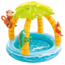 Piscina infantil inflable con techo tipo isla Intex