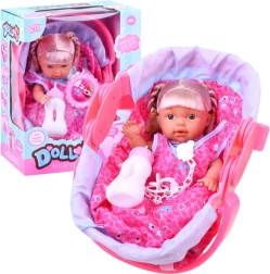 Muñeca con portabebés y accesorios