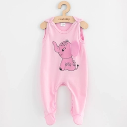 Pelele de algodón para bebé New Baby Happy Elephant rosa