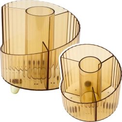 Organizador transparente amarillo para material escolar