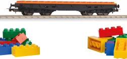 Vagón plataforma para bloques de construcción