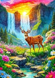 Disfruta del puzzle Paraíso de ciervos de 1000 piezas
