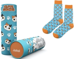 Calcetines de algodón con gatita azul