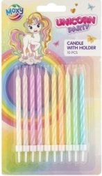 Velas para tarta con motivo de unicornio, 10 uds