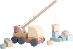 Cubika grúa de camión pastel con imán – rompecabezas de madera de 14 piezas