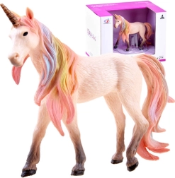 Figura coleccionable de unicornio – Crin arcoíris pastel