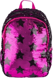 Mochila escolar con lentejuelas y estampado de estrellas