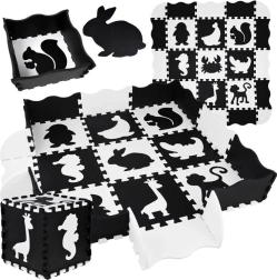 Puzzle de espuma – alfombrilla infantil de contraste Animales 120 × 120 cm