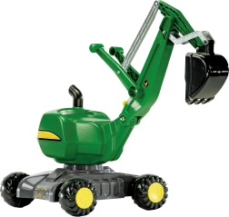 Grúa excavadora infantil a pedales rolly toys john deere – verde