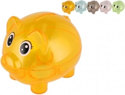 Hucha transparente con forma de cerdito de 10 cm