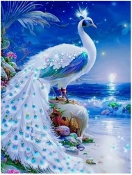 Mosaico de diamantes - Pavo blanco