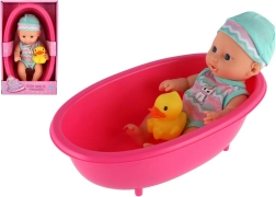 Muñeca bebé para bañera con patito 22 cm