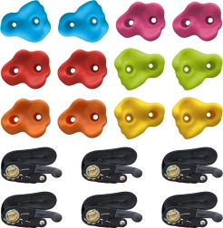 Agarres de escalada para niños en árboles con correas, 12 uds