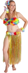Falda hawaiana para adultos multicolor 72 cm