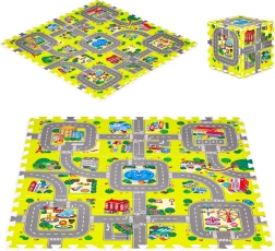 Alfombrilla de juego de espuma ciudad – 9 piezas 90,5 × 90,5 cm IPLAY