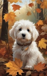Mosaico de diamantes - Perro maltés