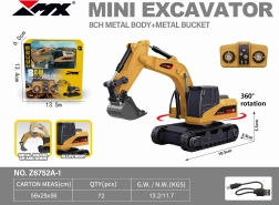Excavadora teledirigida con elementos metálicos