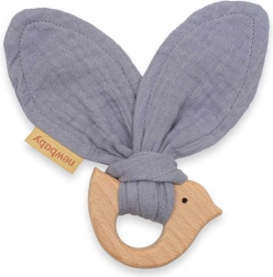 Mordedor infantil con pajarito New Baby Bird, gris