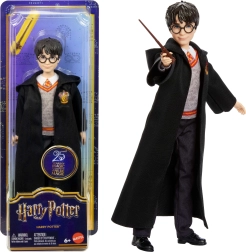 Muñeca de Harry Potter con túnica de Hogwarts y varita