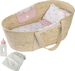 Cesta de Moisés Llorens para muñecas con ropa de cama y accesorios