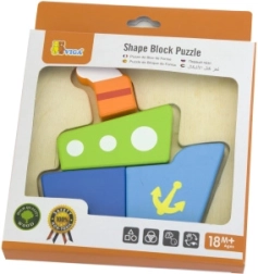 Viga primer mini rompecabezas de madera – barco