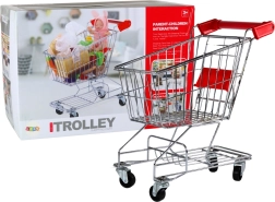 Carrito de la compra infantil de metal – grande, plateado