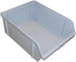 Caja apilable inclinada 150 × 100 × 70 mm, 3 kg, gris, plástico