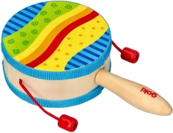 Goki tambor de mano con mango de madera