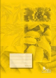 Cuaderno escolar A5 rayado 12 mm, 20 hojas – amarillo