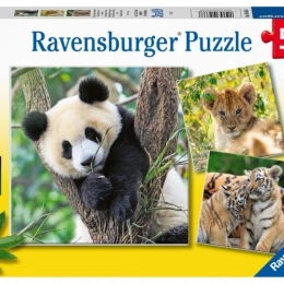 Ravensburger puzzle Panda, tigre y león 3x49 piezas