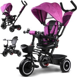 Triciclo infantil 3 en 1 con capota TINY BIKE – Růžová