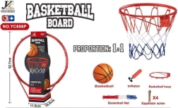 Canasta de baloncesto metálica 1:1 con red, balón y bomba