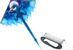 Gran cometa azul con cola larga 170 × 130 cm