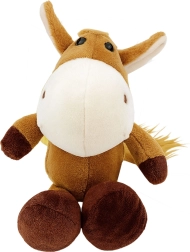 Caballito de peluche con ventosa marrón 23 × 12 cm