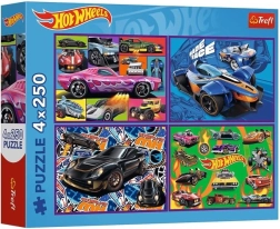 Puzzle 4×250 piezas HOT WHEELS