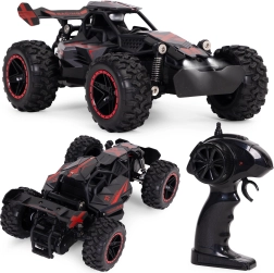 Coche todoterreno RC 1:18 con tracción trasera y luces LED