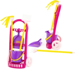 Carrito de limpieza infantil Palau con cubo, recogedor y fregona