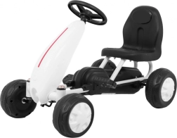 Kart de pedales infantil con transmisión por cadena y ruedas de goma – Blanco