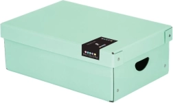 Caja de almacenaje laminada con tapa PASTELINI verde pequeña