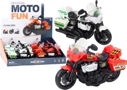 Motocicleta de Policía 1:10 Luces Sonidos Blanca Roja