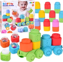 Cubos de goma sensoriales blandos 3 en 1 con sonido y luz