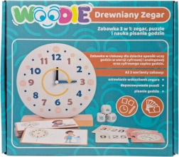 Reloj educativo de madera WOODIE 3 en 1