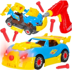 Kit de coche de carreras con destornillador eléctrico 2 en 1 con luces y sonidos