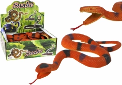 Serpiente de goma marrón con manchas negro-grisáceas