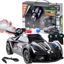 Coche de policía de intervención teledirigido con efecto de humo