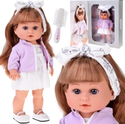 Muñeca adorable con pelo largo de 38 cm en conjunto elegante