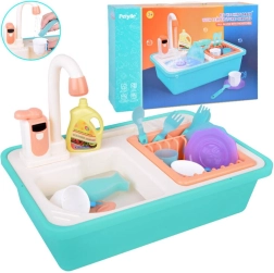 Fregadero de cocina infantil con agua