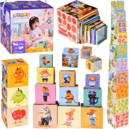 Cubos apilables educativos de cartón para niños, set de 10 uds.