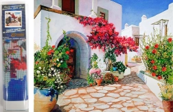 Pintura de diamantes Calle de las flores 30x40 cm