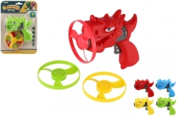Pistola lanzadora de hélices con diseño de dinosaurio – set de 3 hélices
